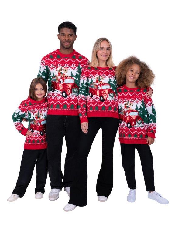 Rudolph Christmas Sweaters - Family matching holiday sweaters