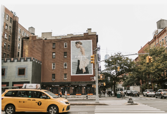 Fashion billboard street scene