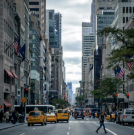 NYC street with taxis